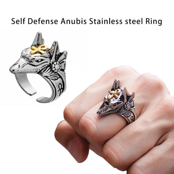 Anubis Stainless Steel Personal Defense Ring